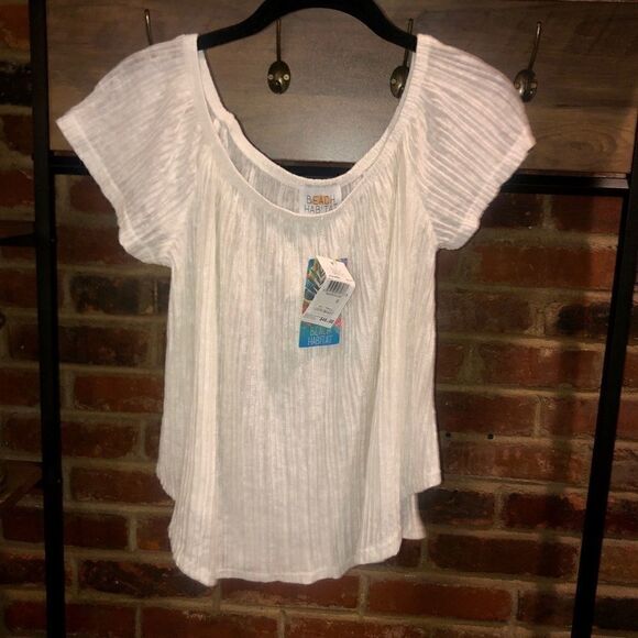 NWT Beach Habitat Ivory Top - Sz S - Picture 4 of 7
